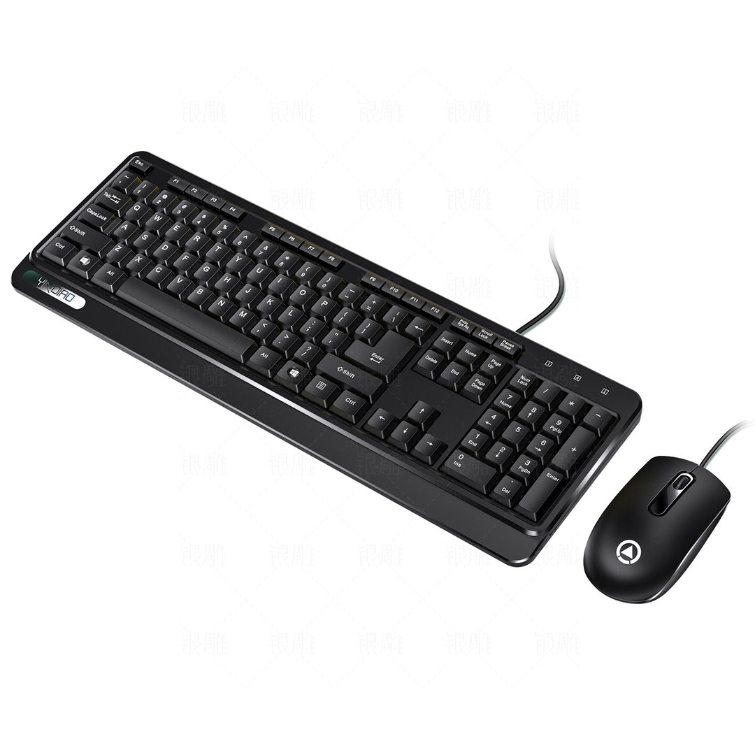 Compact Wired Keyboard and Mouse Set Bowlift
