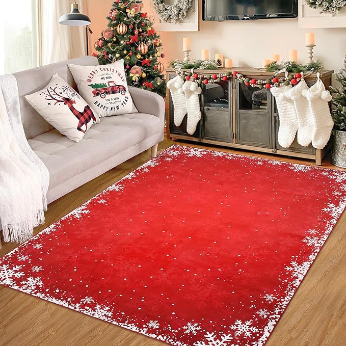 Festive Holiday Area Rug Bowlift