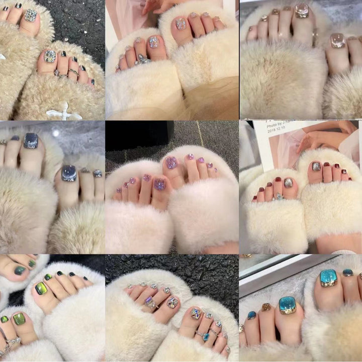 Decorative Crystal-Embellished Press-On Nails Bowlift