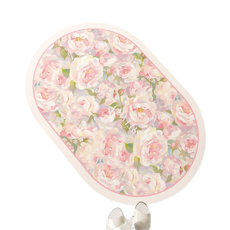 Decorative Floral Bath Mat Bowlift