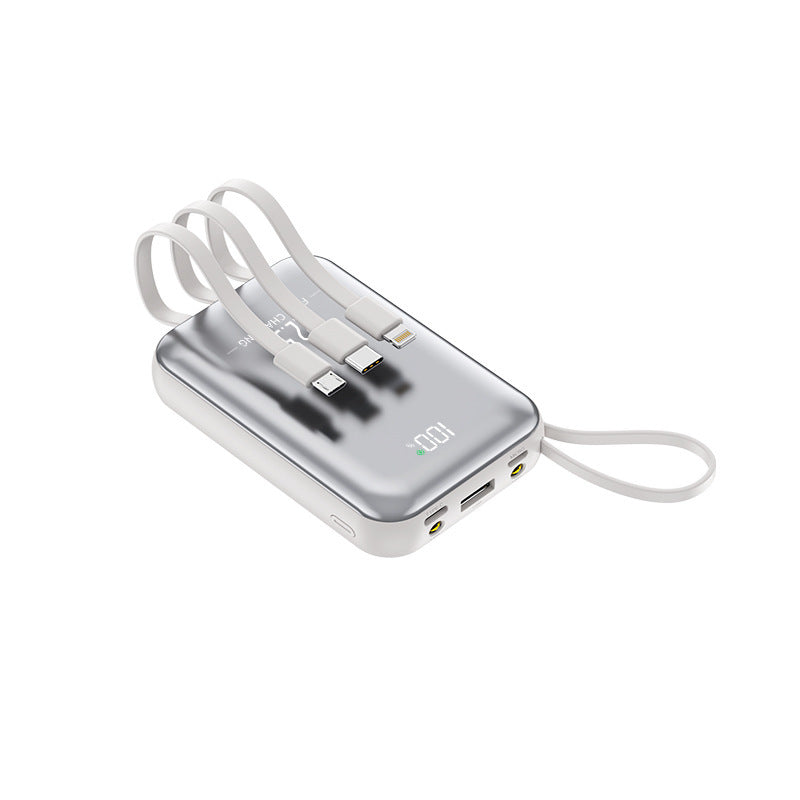 Portable power bank with integrated charging cables and fast charging function Bowlift