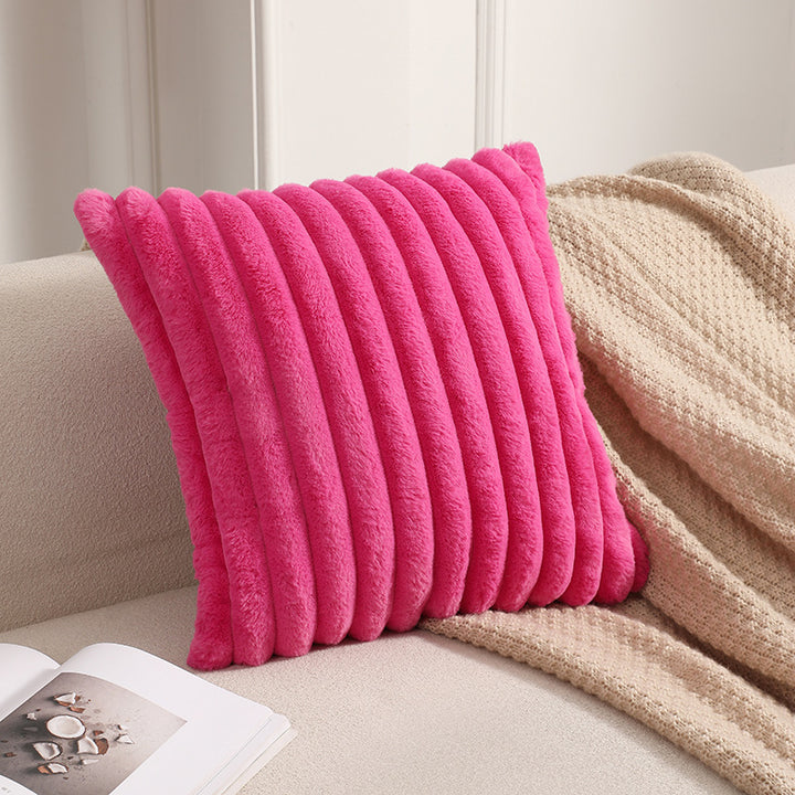 Textured Faux Fur Decorative Pillow