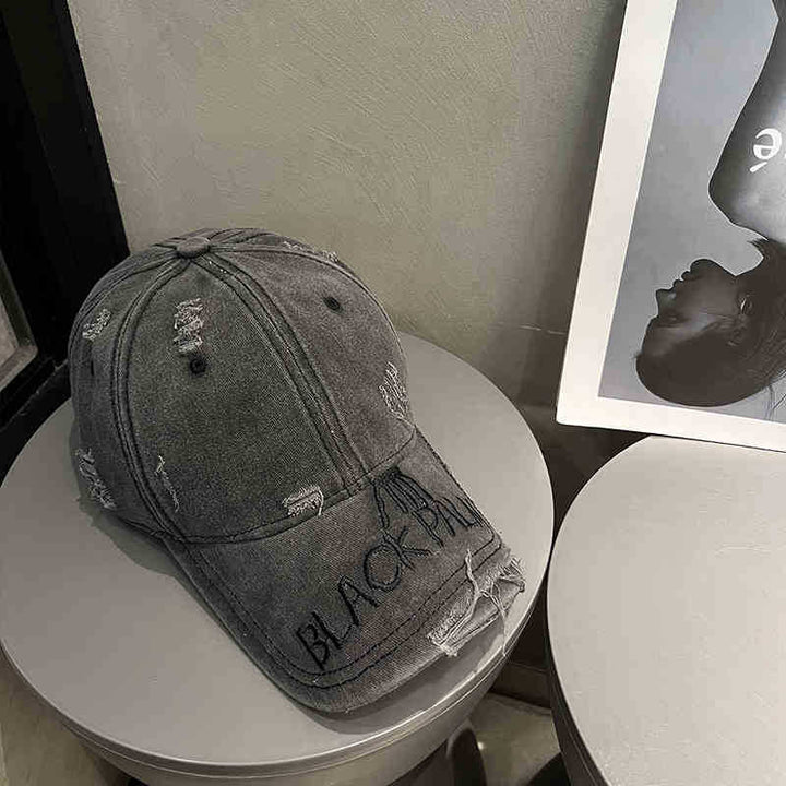 Women's Distressed Denim Baseball Cap Bowlift 1784188369