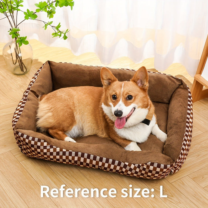 Cozy Checkerboard Pet Resting Sofa Dog Bed