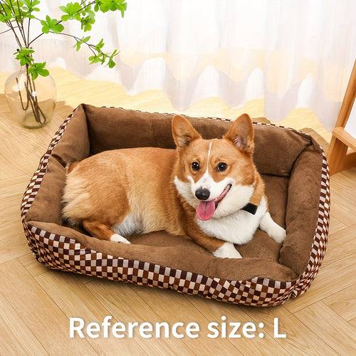Cozy Checkerboard Pet Resting Sofa Dog Bed