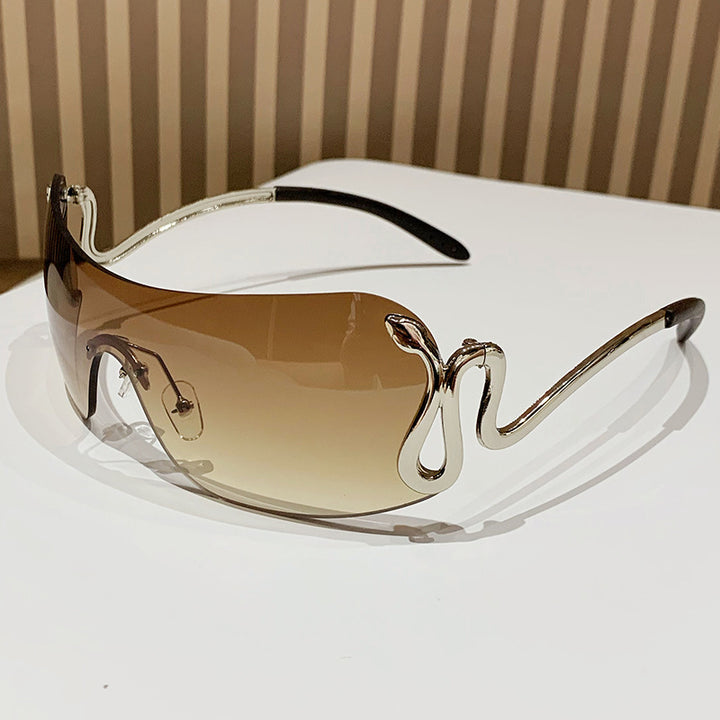 Women's Fashion Oversized Sunglasses with Innovative Metal Frame and Unique Design Bowlift