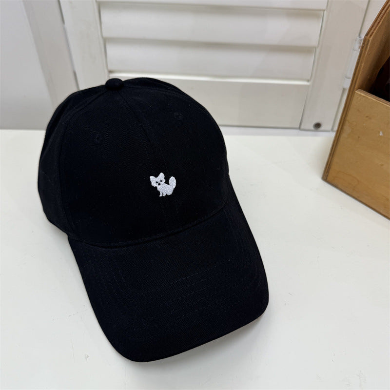 Women's Playful Embroidered Cat Cap Bowlift