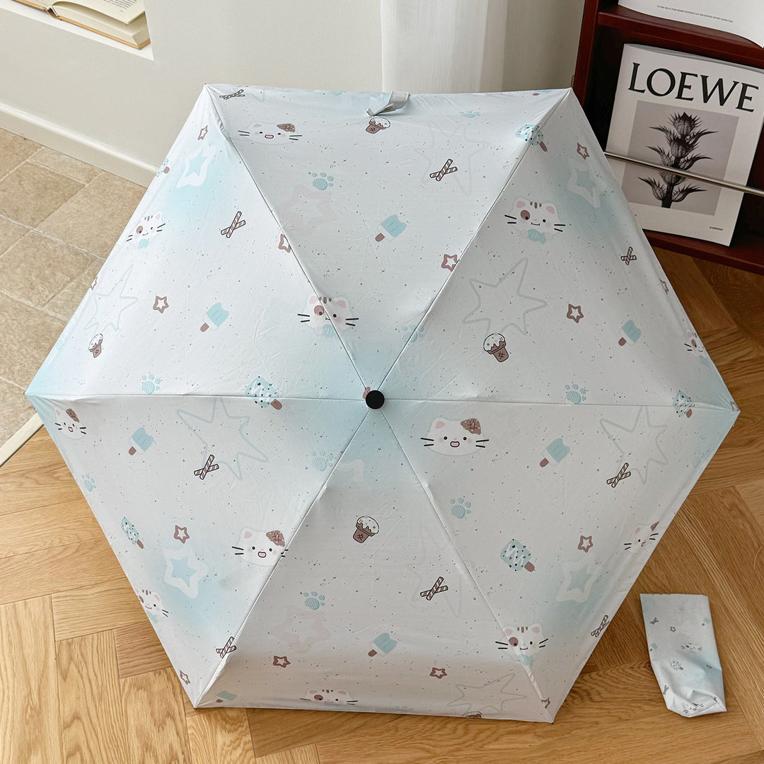 Women's Foldable Umbrella with Cheerful Animal Designs Bowlift