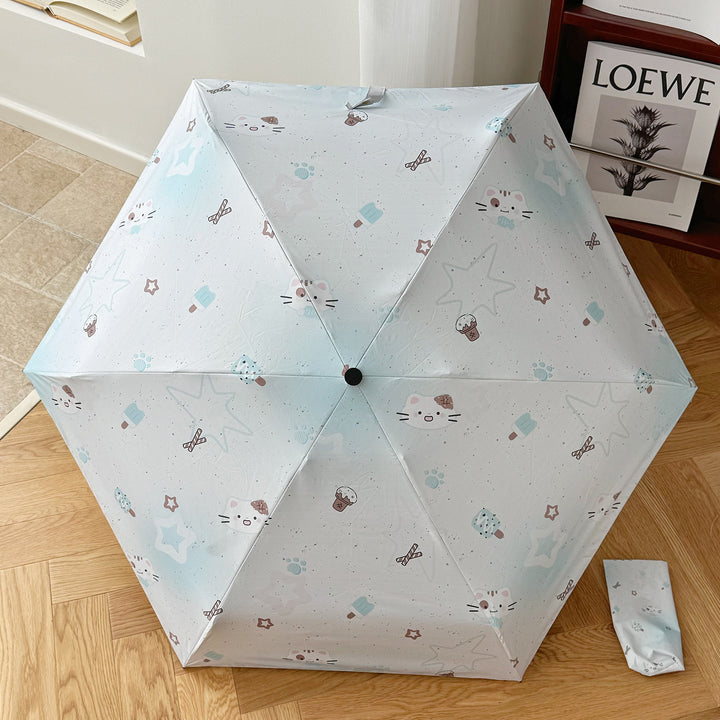 Women's Foldable Umbrella with Cheerful Animal Designs Bowlift