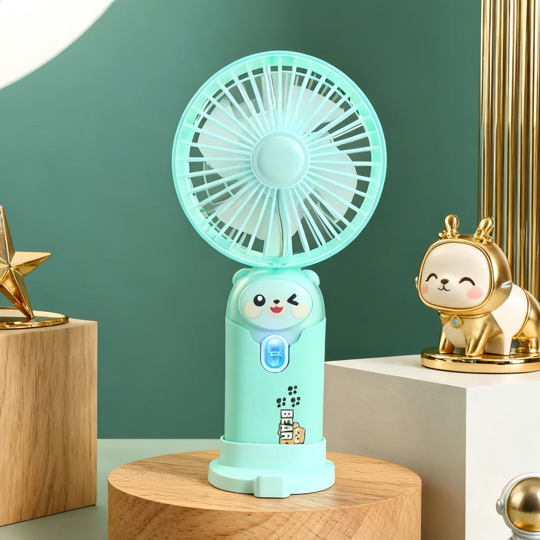 Women's Portable Hand Fan with Flexible Tilt and USB Charging Bowlift