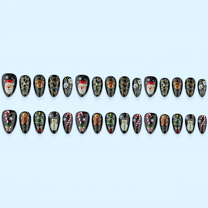 Artificial Nail Set with Christmas Motifs Bowlift