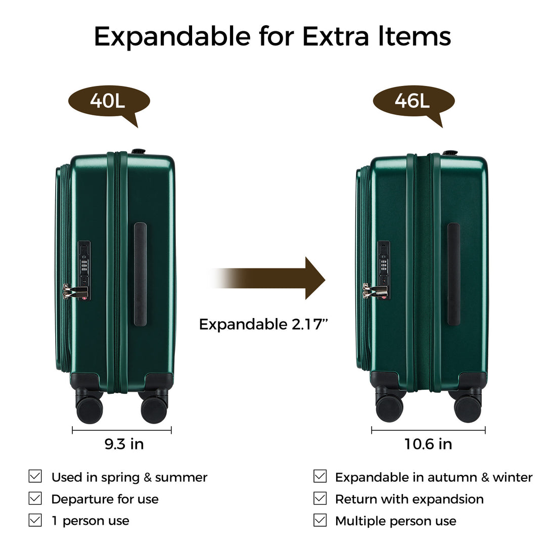 Unisex Durable Anti-Theft Hardshell Carry-On Suitcase Bowlift