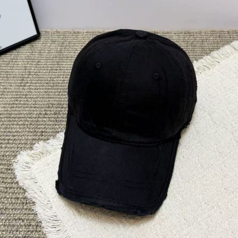 Women's Distressed Casual Twill Baseball Cap Bowlift
