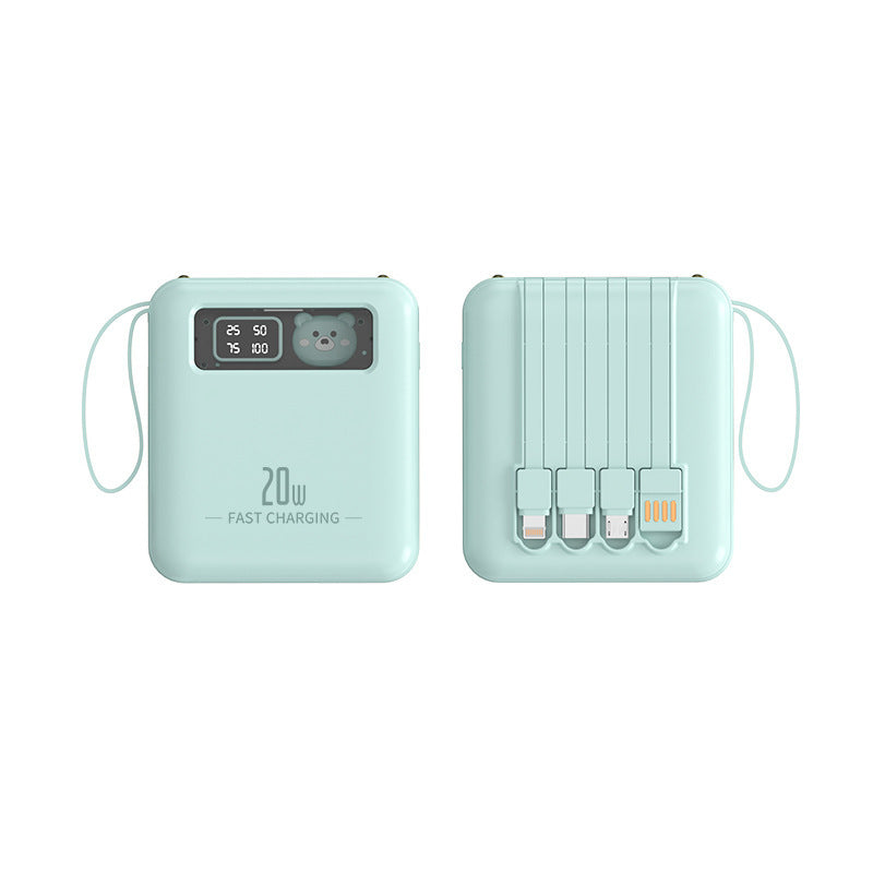 Portable power bank with integrated LED display and multifunctional charging ports Bowlift