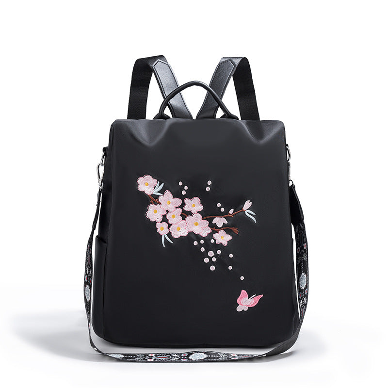 Embroidered Floral Backpack Bowlift