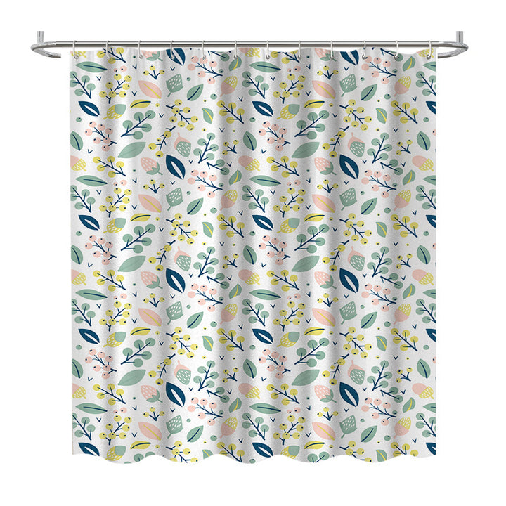 Floral Print Shower Curtain Bowlift