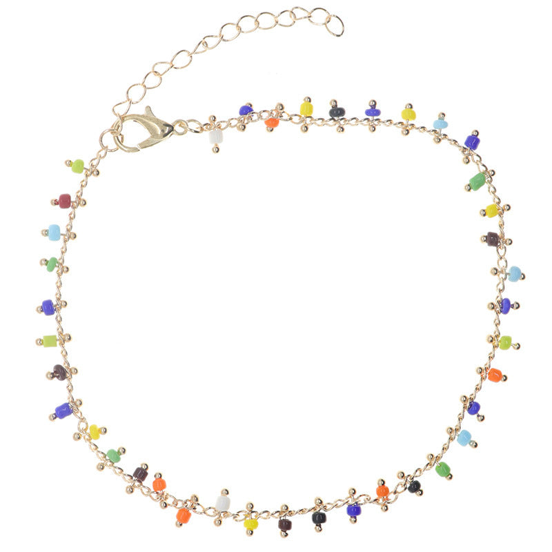 Colorful Beaded Ankle Bracelet Bowlift