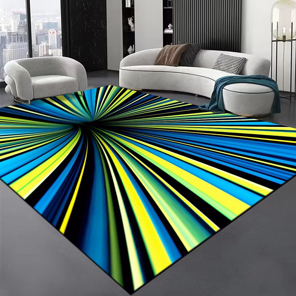 Modern Optical Illusion Area Rug Bowlift