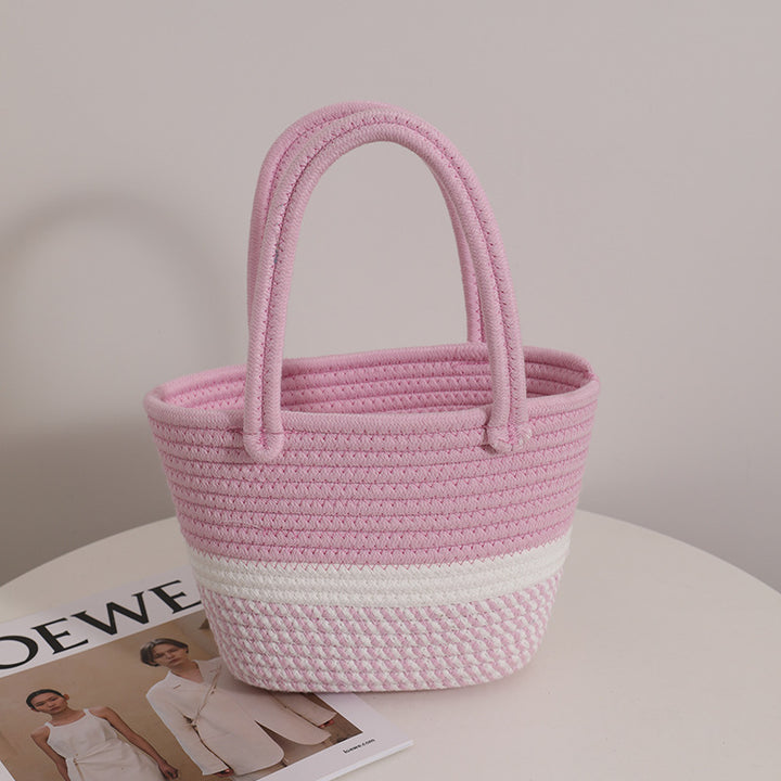 Fashionable Handbag Made of Braided Textile Bowlift