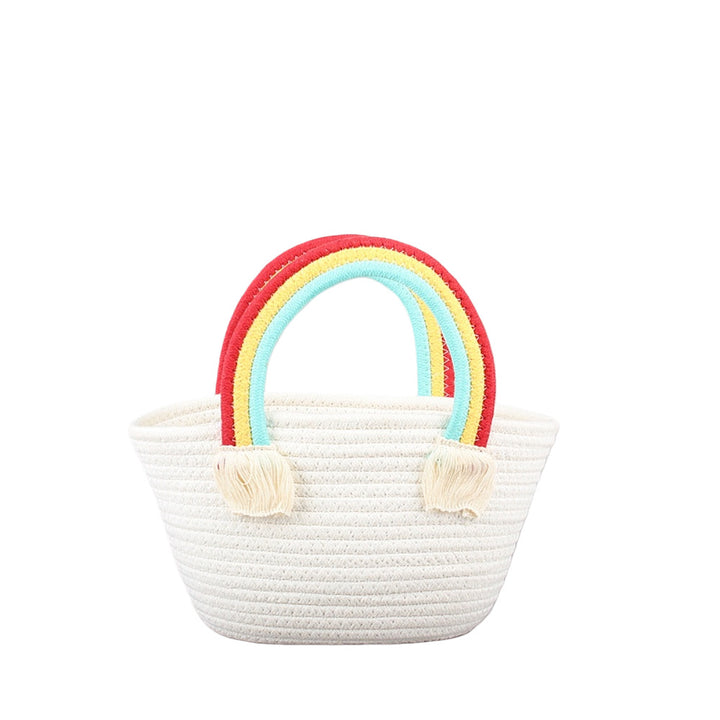 Stylish beach bag with colorful rainbow accent Bowlift