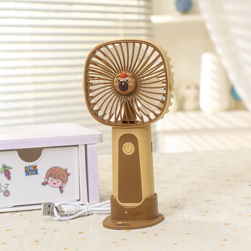 Women Portable Mini Fan with LED Lighting and Convenient USB Connection Bowlift