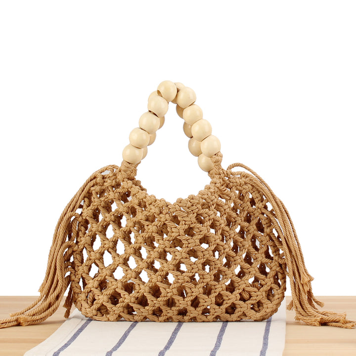 Handmade Macrame Bag with Wooden Handles Bowlift