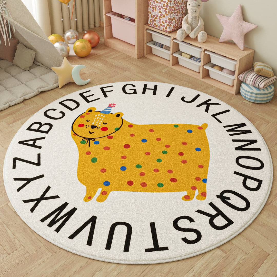 Playful Inspirational Round Area Rug Bowlift