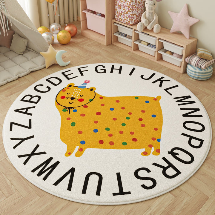 Playful Inspirational Round Area Rug Bowlift