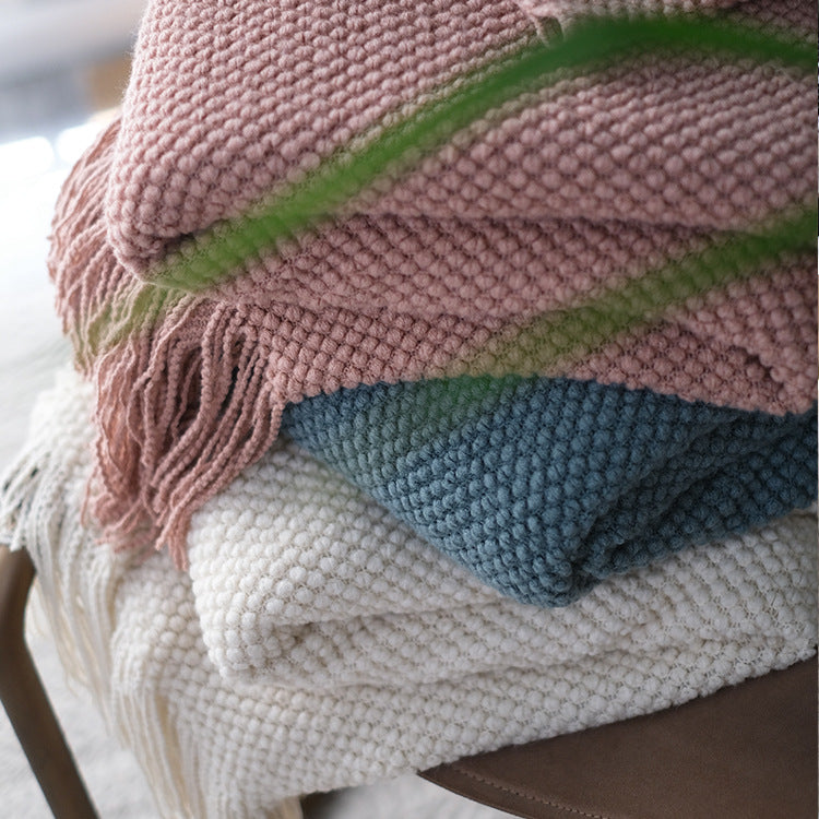 Handwoven Fringe Throw Blanket