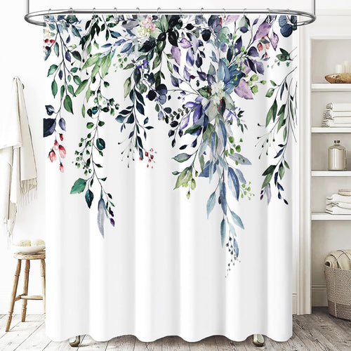 Floral Watercolor Shower Curtain Bowlift