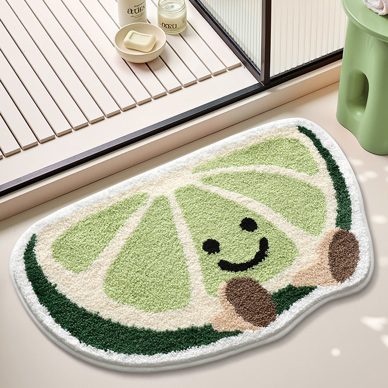 Cute Citrus Fruit Design Bath Mat Bowlift