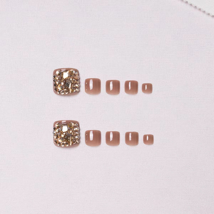 Decorative Rhinestone Press-On Toenails Bowlift