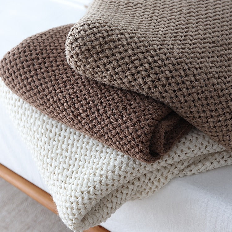 Chunky Knit Textured Throw Blanket
