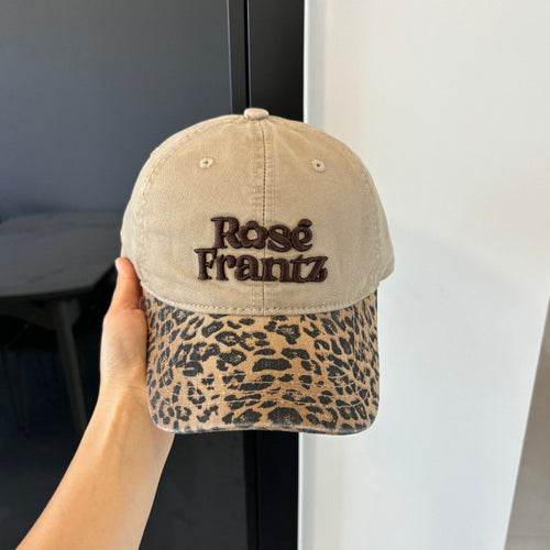 Women's Distressed Leopard Print Baseball Cap Bowlift