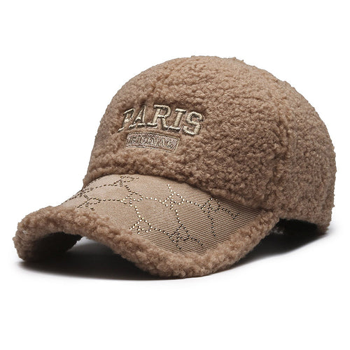 Women's Plush Faux Fur Baseball Cap Bowlift
