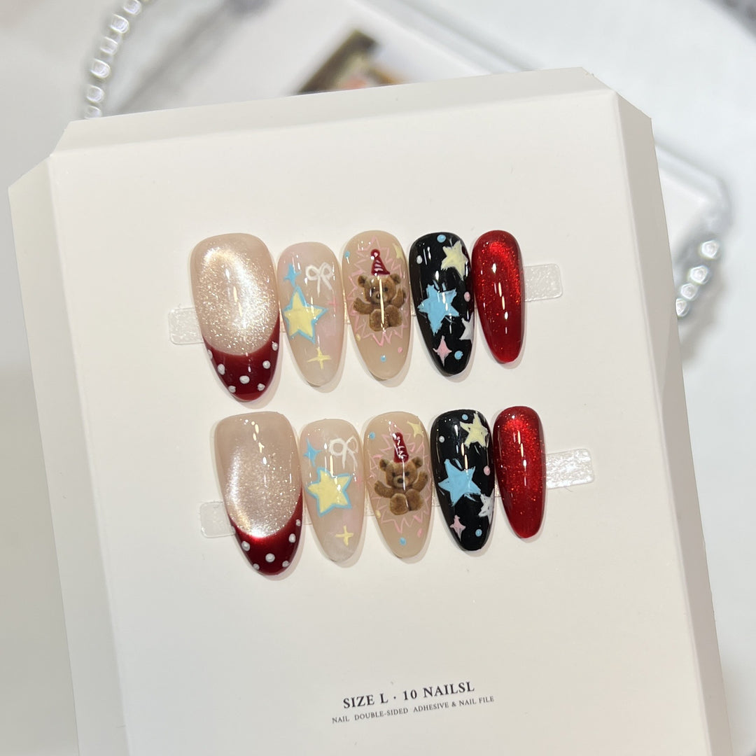 Decorative Holiday Themed Press-On Nail Art Set