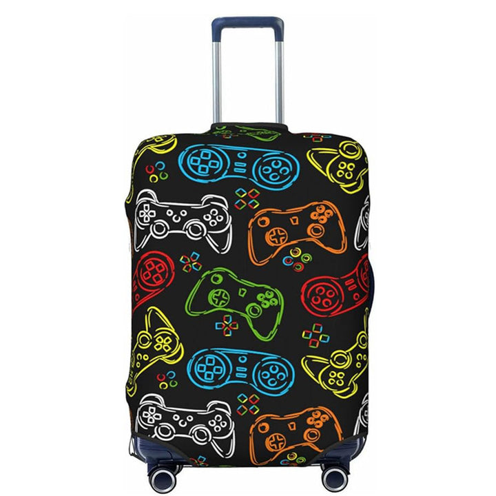 Unisex nan elastic Suitcase Cover with urban Doodle pattern, zipper and all-round protection for 4-wheel trolleys Bowlift