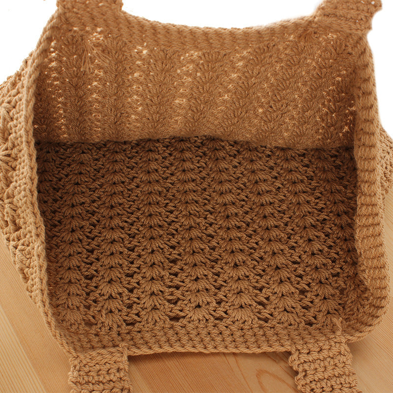 Braided Shopper Bag with Practical Inner Pouch Bowlift