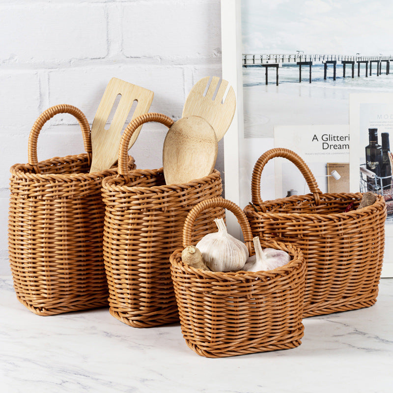 Handcrafted Wicker Utility Basket Bowlift