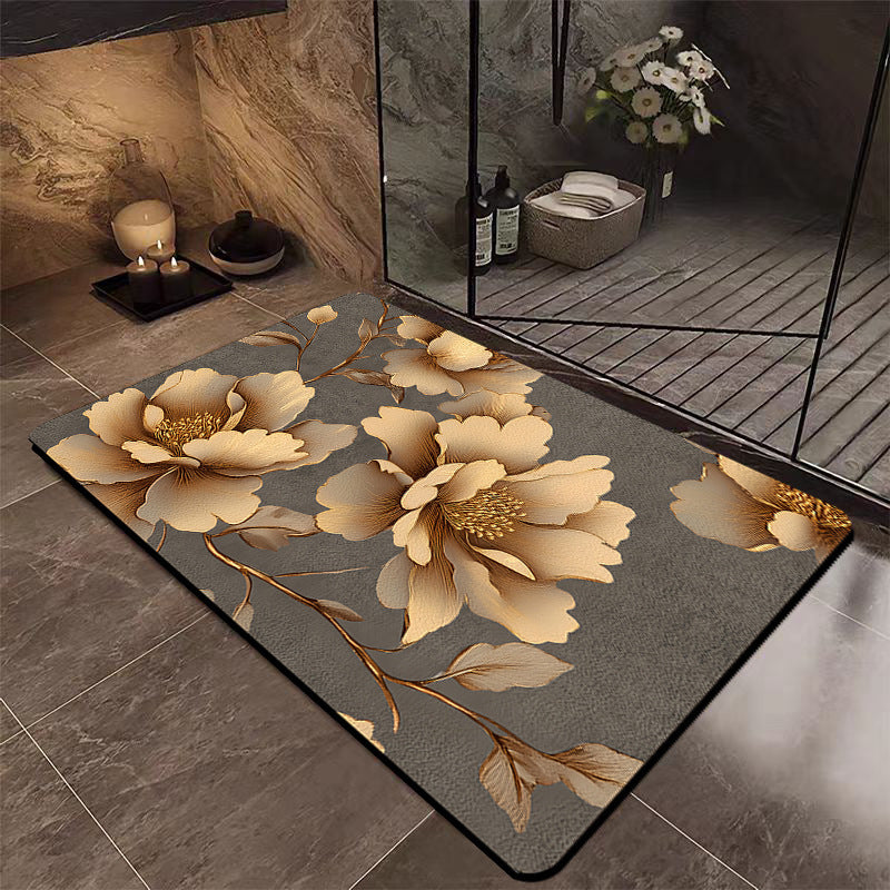 Luxury Floral Bathroom Mat Bowlift
