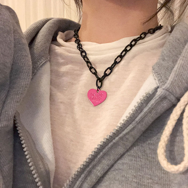 Heart Pendant Choker Necklace Bowlift