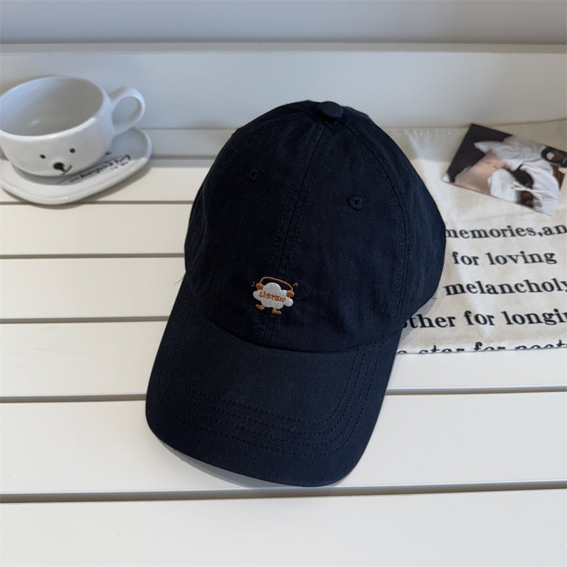Women's Embroidered Cartoon-Themed Baseball Cap Bowlift