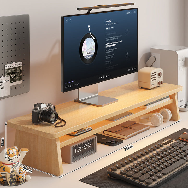 Modern Wooden Monitor Stand with Storage Bowlift