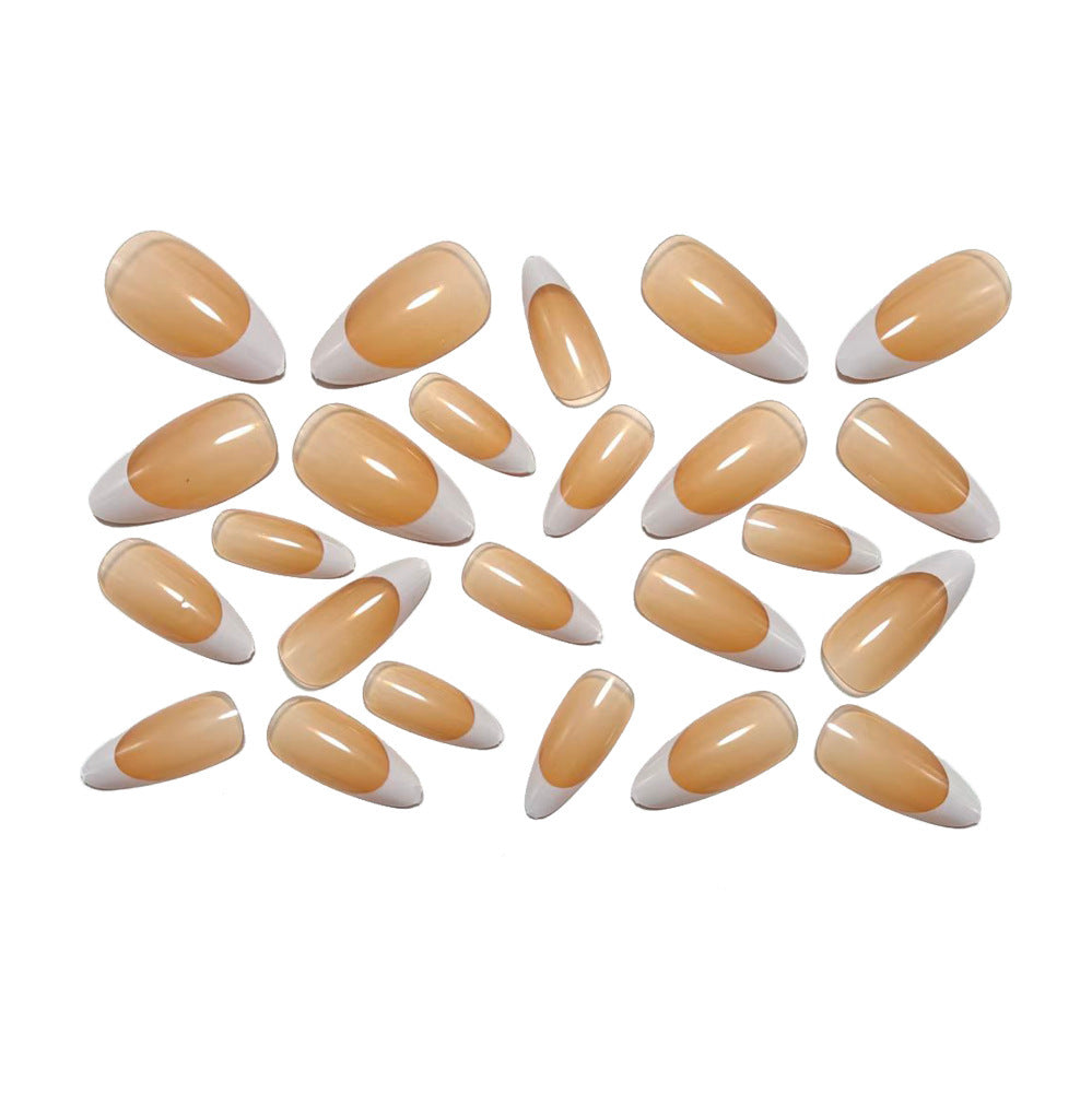 Artificial nails in elegant casual French tip design Bowlift