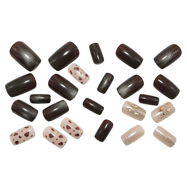 Artificial nails with luxurious shine and animal design Bowlift