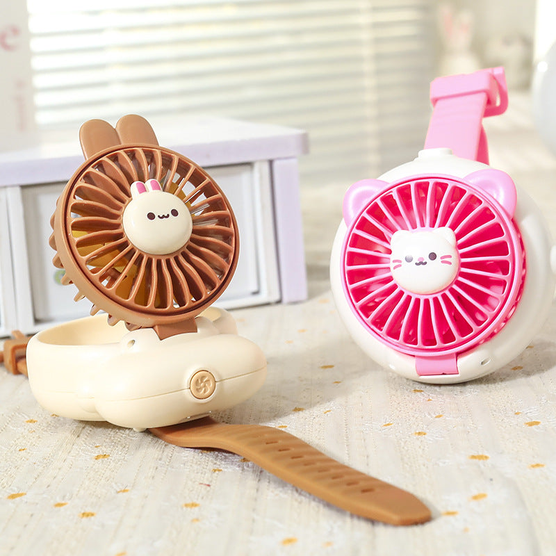 Women's Portable Hand Fan with Fun Rabbit Design Bowlift