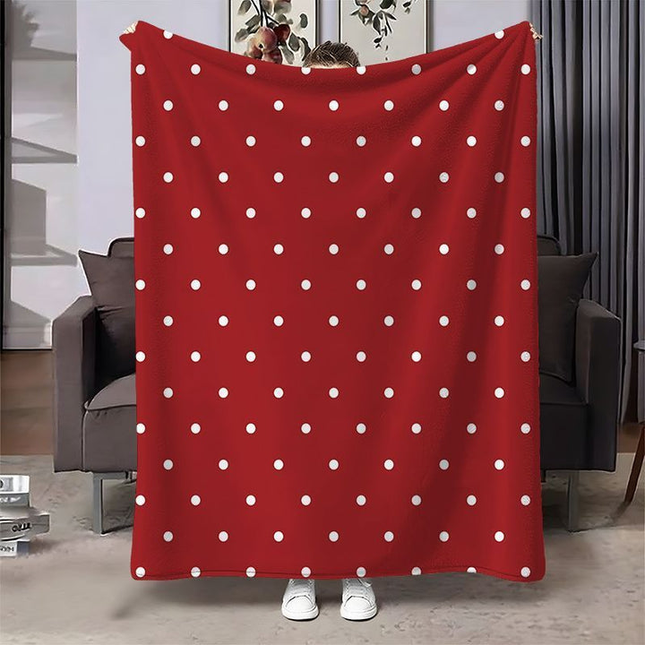Cozy Polka Dot Fleece Throw Blanket