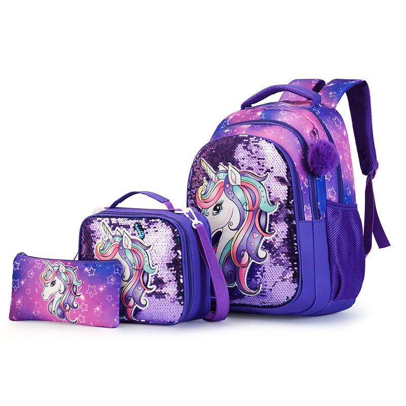 Mermaid Design Multi-Piece Backpack Set
