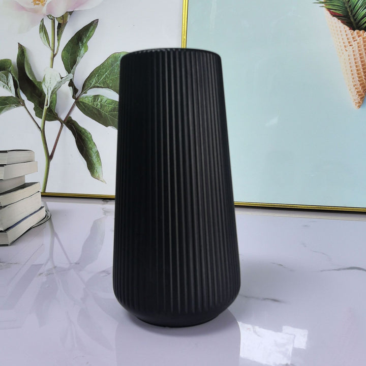 Textured Ribbed Decorative Vase Set Bowlift