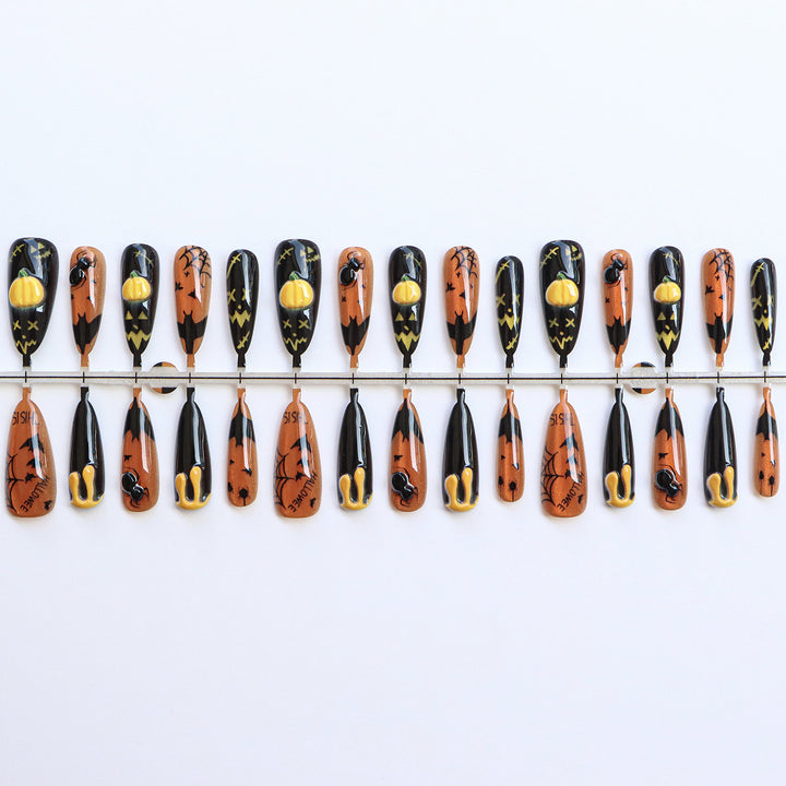 Thematic Halloween Press-On Nails Bowlift